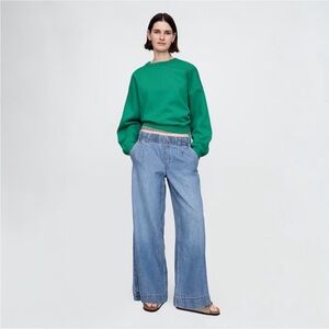 GAP Mid Rise UltraSoft Pleated Easy Baggy Jeans NWT SMALL